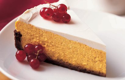 Pumpkin Cheesecake in Gingersnap Crust